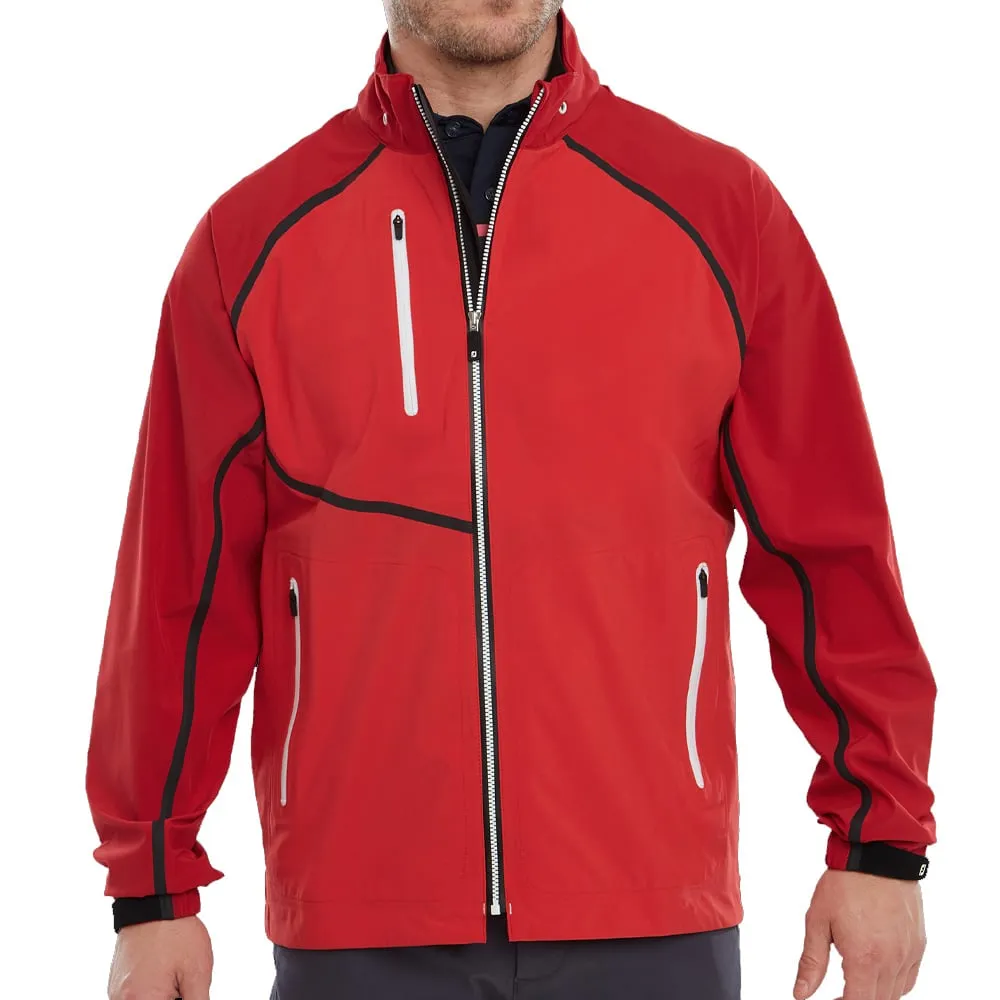 FootJoy FJ HydroTour Waterproof Jacket - Red Tonal Flexible Elbow Patches Minimal Detailing