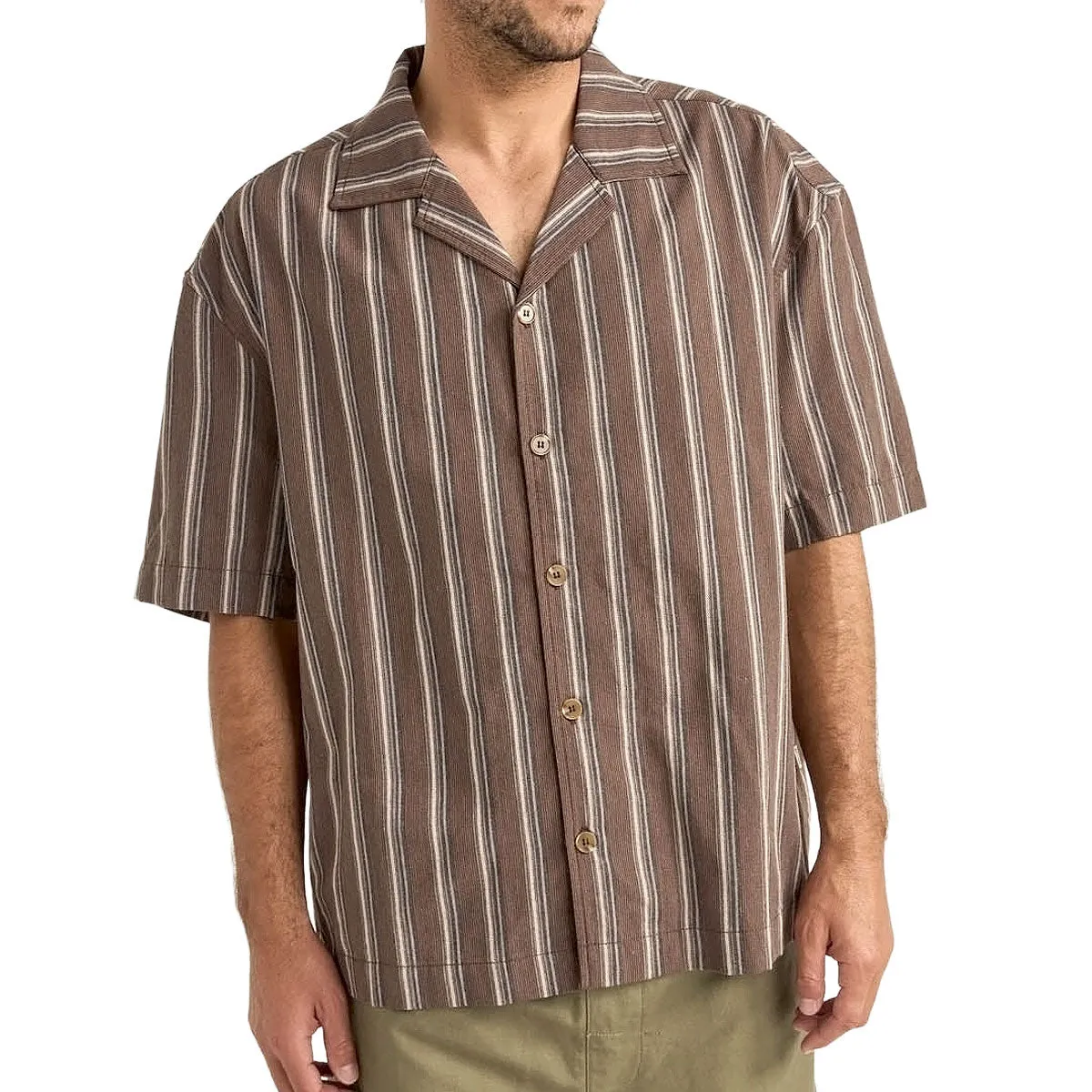 Versatile Clothing Rhythm Baja Relaxed Stripe Shirt - Caf??