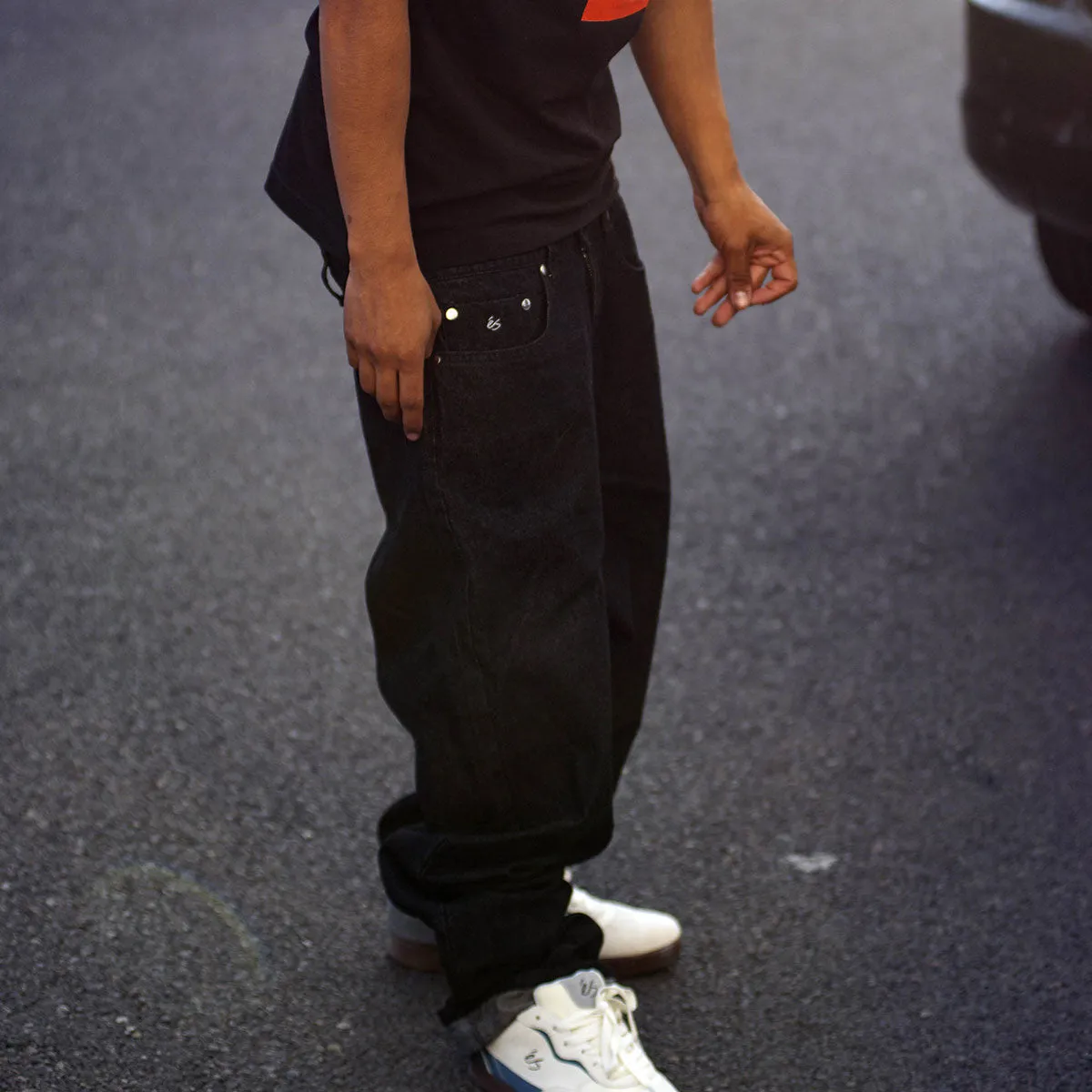 Tapered ankle eS Baggy Denim Jeans - Black Wash
