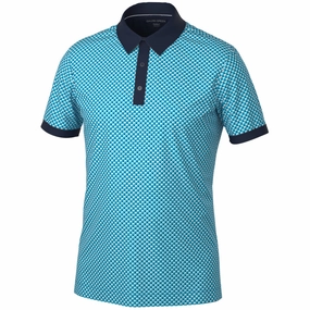 theater visit Galvin Green Mate Polo Shirt - Aqua/Navy