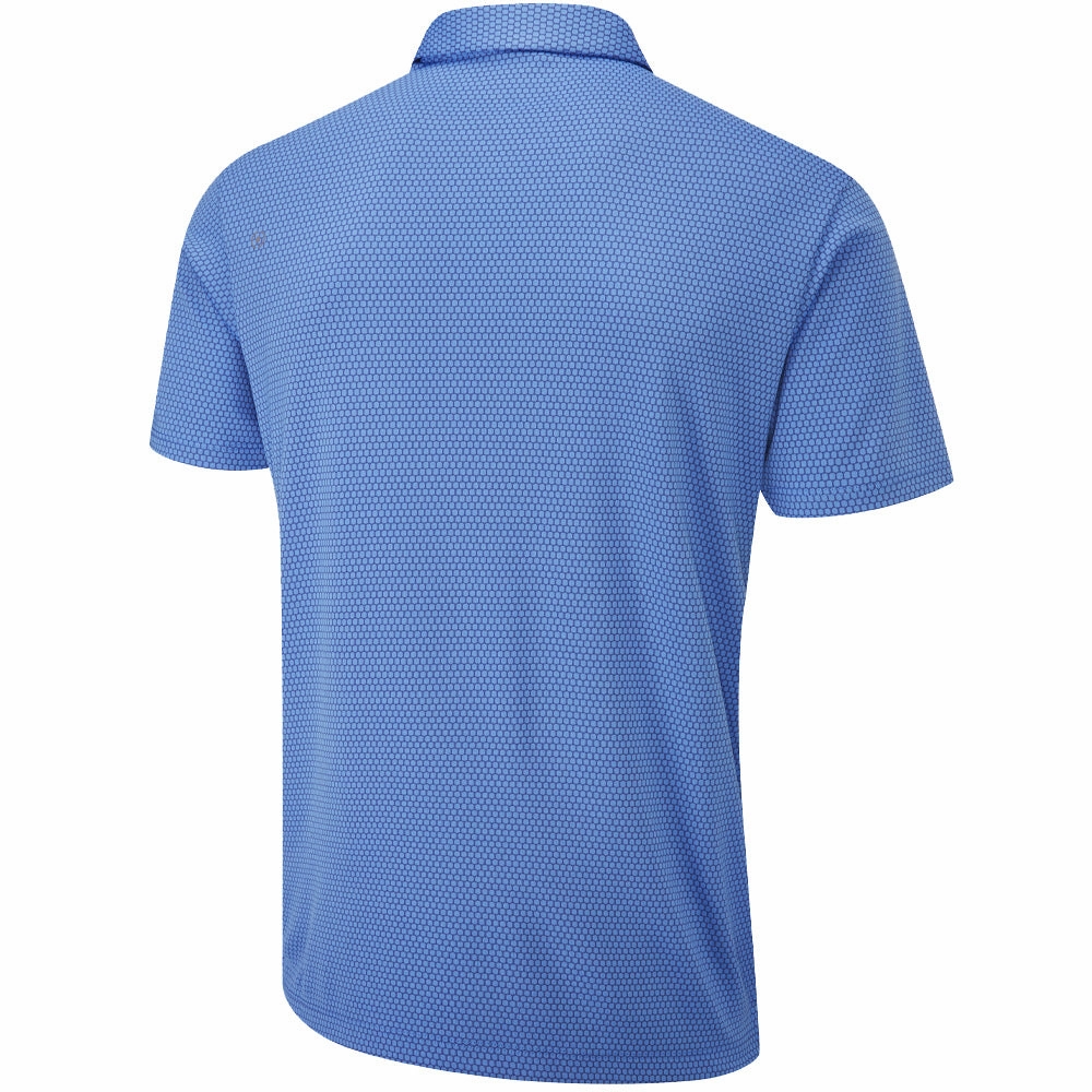 Ping Halcyon Polo Shirt - French Blue Multi DoubleStitchedHem Sporty and Cool