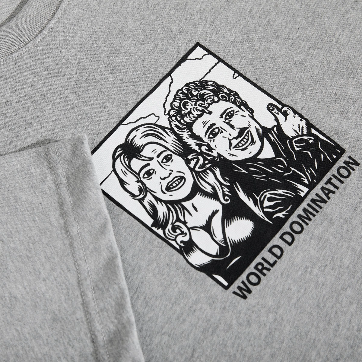 NoSideSeams Comfortable Design Polar World Domination T-Shirt - Heather Grey