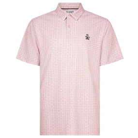 Original Penguin All-Over Lifesaver Print Polo Shirt - Charm Pink Structured silhouette