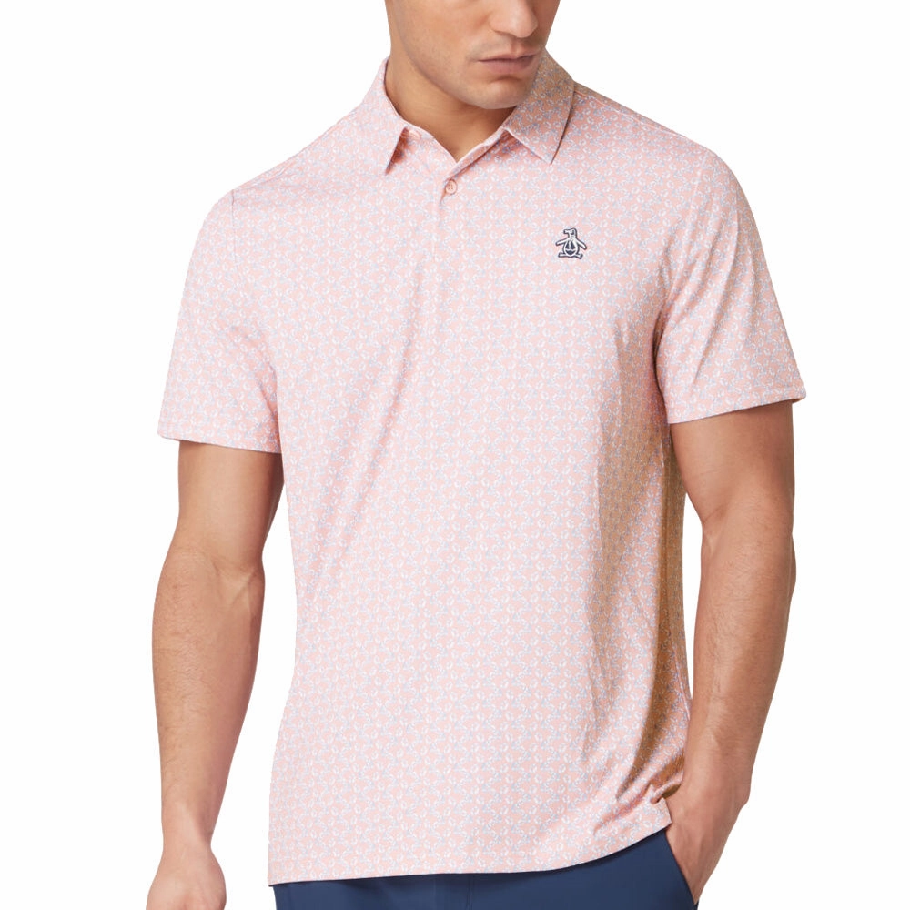 Chilly Style Thermal regulation Original Penguin All-Over Lifesaver Print Polo Shirt - Charm Pink