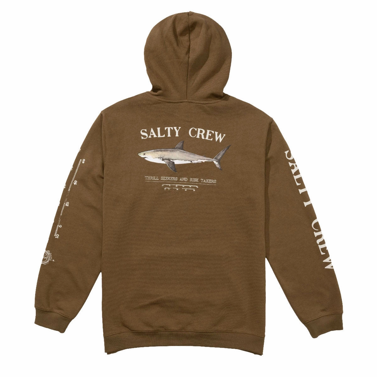 Dual Layered Fabric Trendy Piece Salty Crew Bruce Fleece Hoodie - Teak