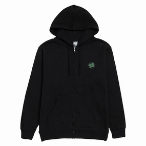 checkered pattern Santa Cruz Womens Tone Stamped Dot Zip Up Hoodie - Black