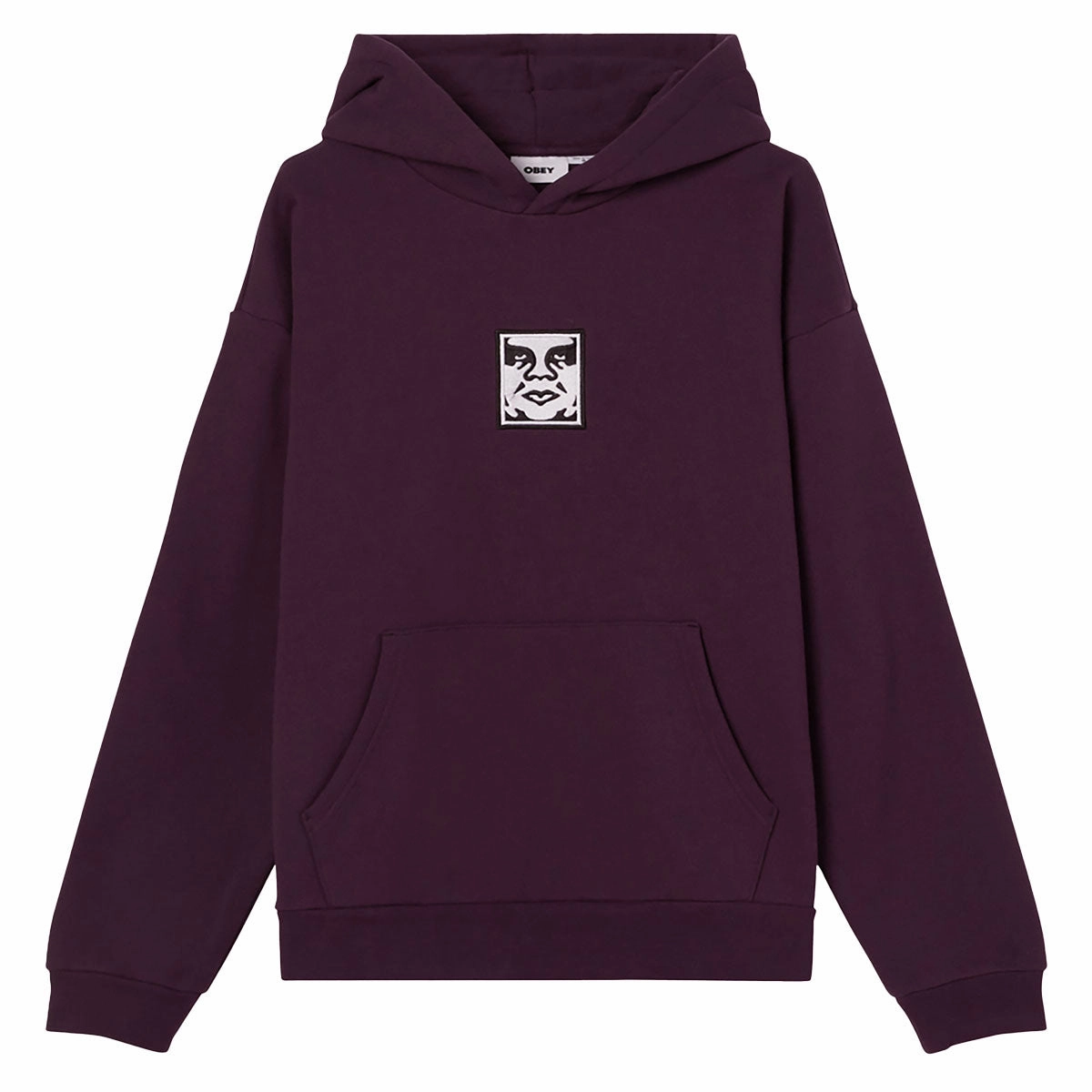 Suede Feel Obey Icon Extra Heavy II Hoodie - Plum Perfect