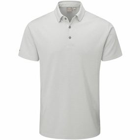 Ping Halcyon Polo Shirt - Silver Multi Distressed Hem Finish Outdoor Sports