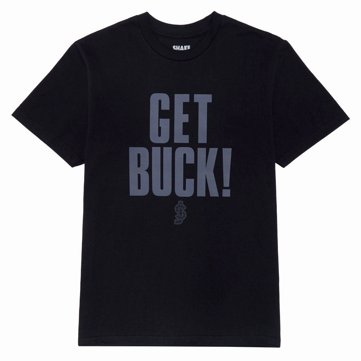 Chilly Wear LayeredSleeveConstruction Shake Junt Get Buck T-Shirt - Black