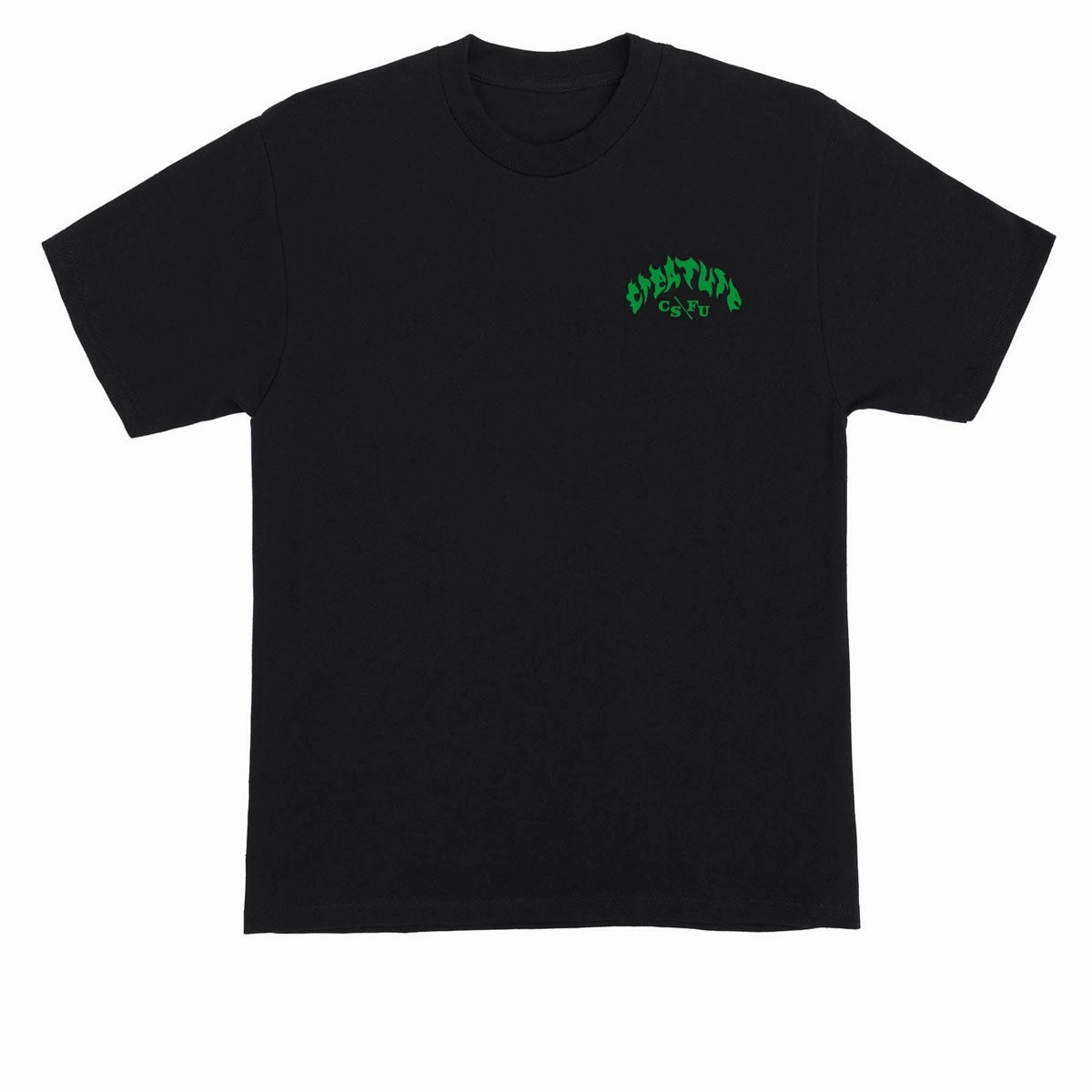 Heathered Fabric Creature Straight Away T-Shirt - Black