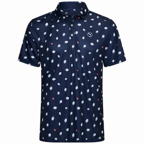 Comfy Top Puma Pure 2.0 Birdies Polo Shirt - Deep Navy/White Glow