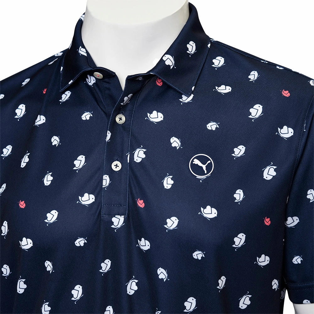Puma Pure 2.0 Birdies Polo Shirt - Deep Navy/White Glow Easy Fit