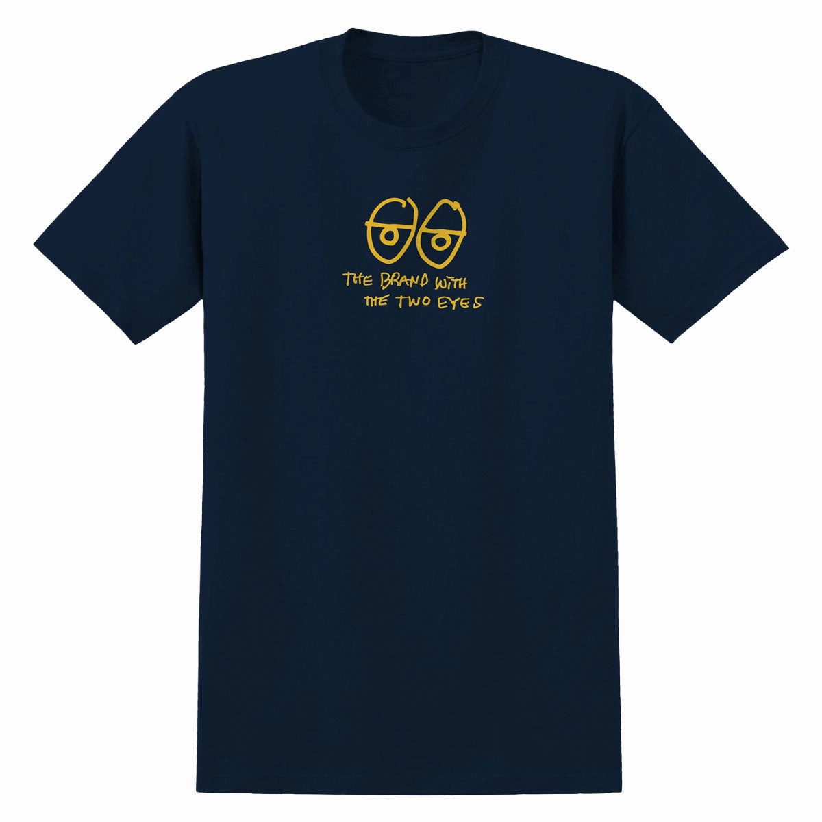 Krooked Two Eyes T-Shirt - True Navy/Yellow Fashionable Ease Embroidered