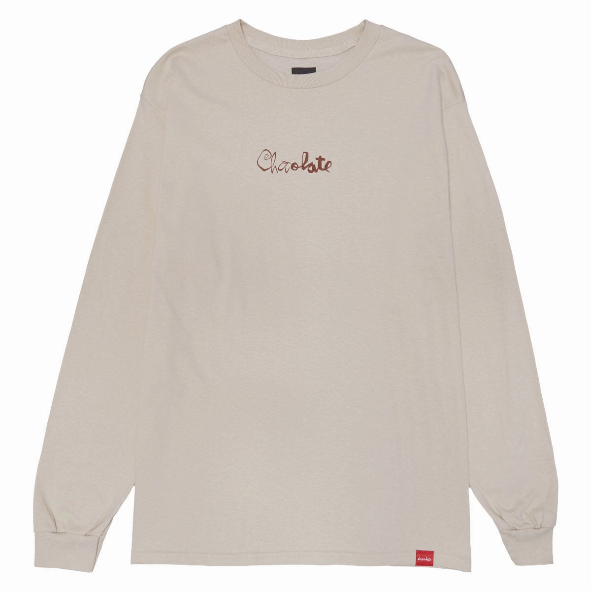 Heathered Texture Chocolate Skrunk Long Sleeve T-Shirt - Sand