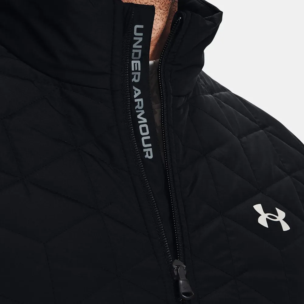 Refined Casual Touchscreen Compatible Cuffs Under Armour ColdGear Reactor Hybrid Jacket - Black/Reflective