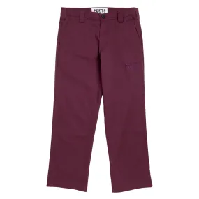 Relaxed Design MultiPocket Poets Byrne Relaxed Fit Cotton Pants - Dark Burgundy