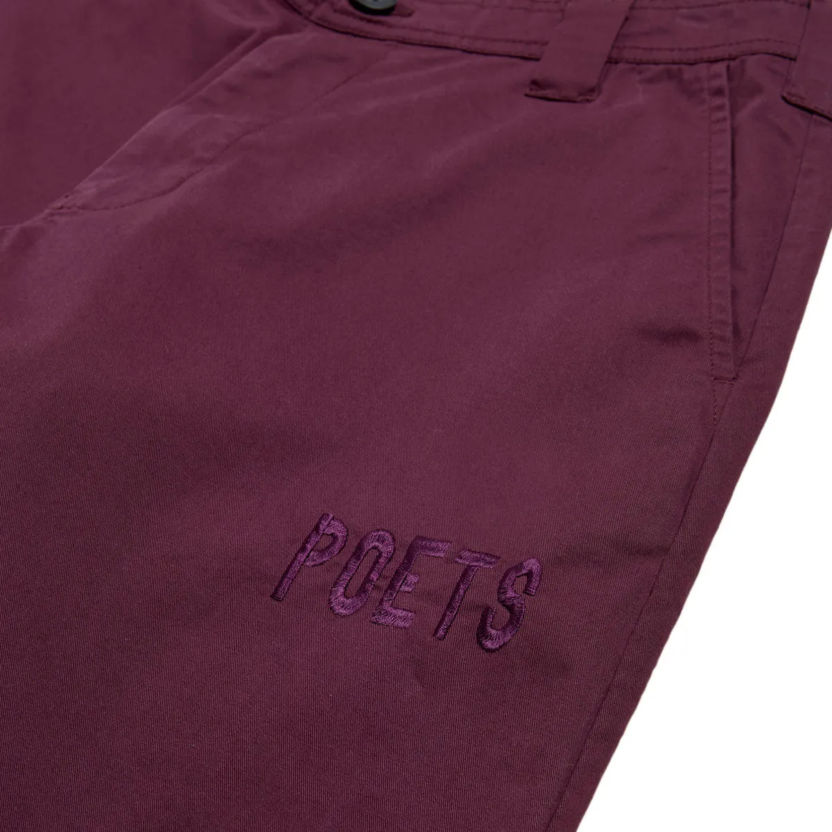 Metallic accents Poets Byrne Relaxed Fit Cotton Pants - Dark Burgundy