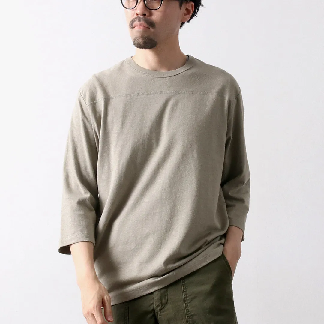 GOHEMP / Basic Football T-Shirt Everyday Layering Organic Cotton Blend