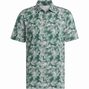 adidas Ultimate365 Mesh Print Polo Shirt - Collegiate Green/Sandy Pink NonRestrictiveCut
