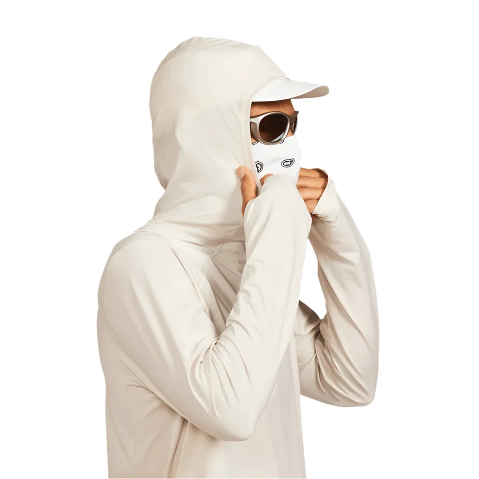 Janji Men's Sunchaser 50 Hooded Long Sleeve in Sandstorm SS25 Evening Event High Neck