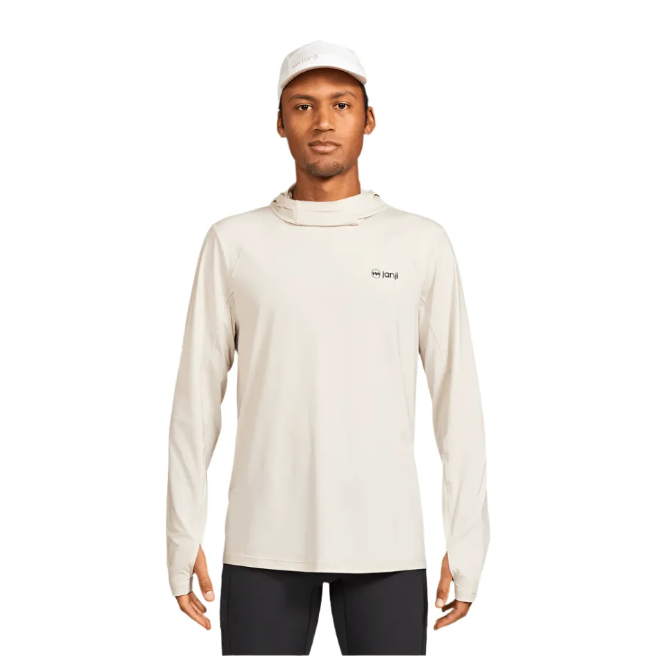 Work - wear Janji Men's Sunchaser 50 Hooded Long Sleeve in Sandstorm SS25