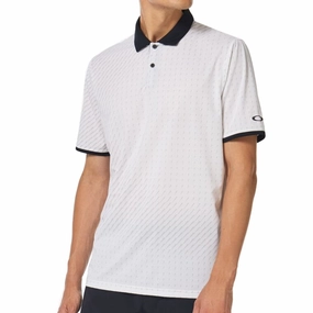 Recycled Polyester Fit For All Oakley Contender Ellipse Print Polo Shirt - White