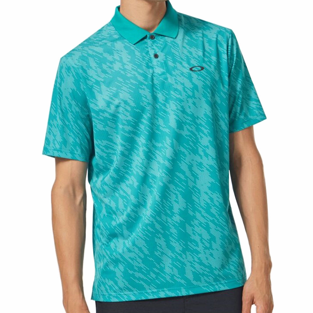 Oakley Contender Print Polo Shirt - Light Emerald Active Comfort Wear