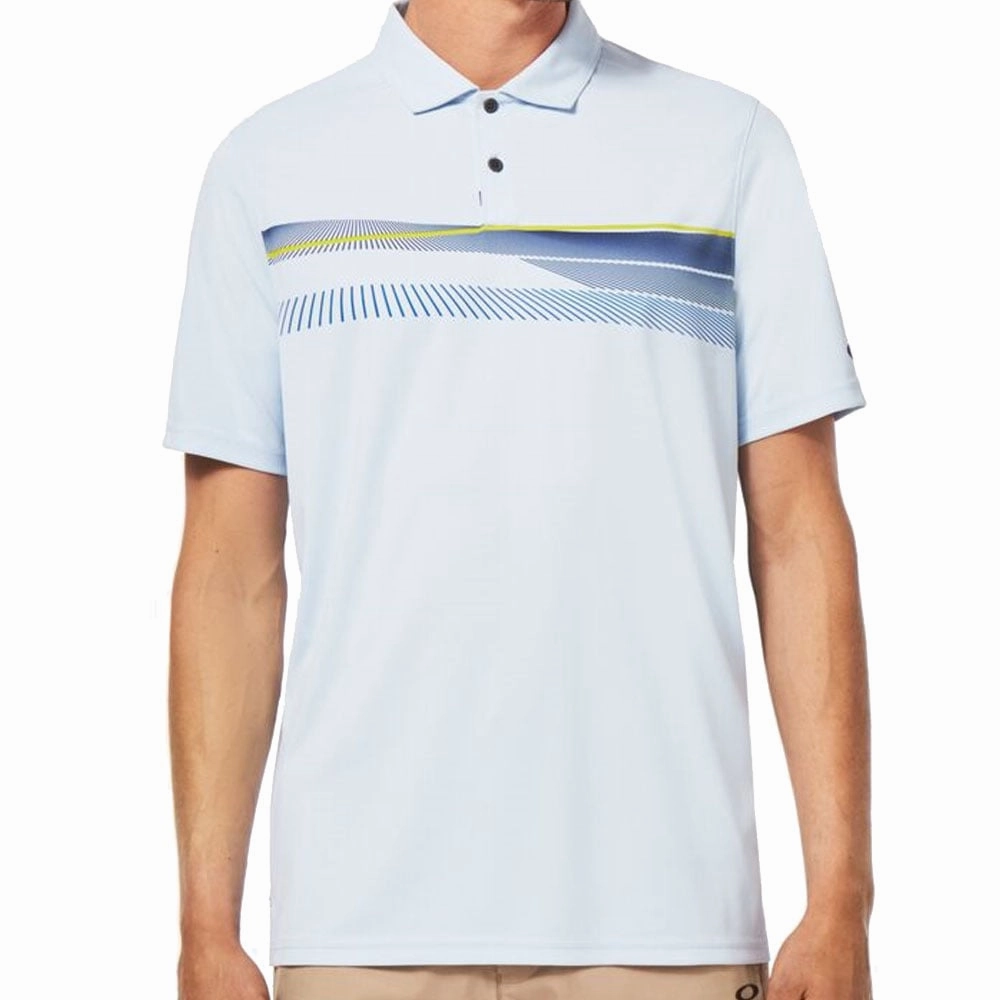 Oakley Dimension Stripe RC Polo Shirt - Light Blue Breeze MultipurposeUse