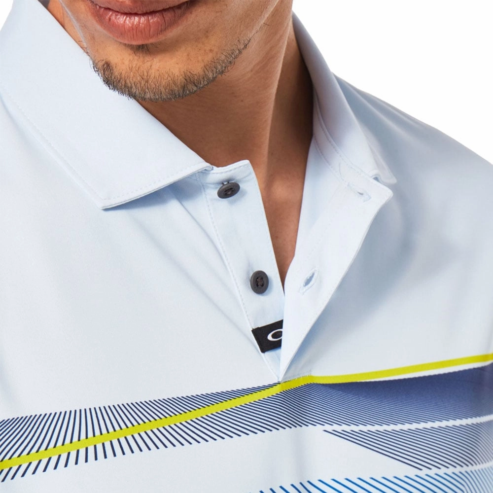 Smart Fit Oakley Dimension Stripe RC Polo Shirt - Light Blue Breeze