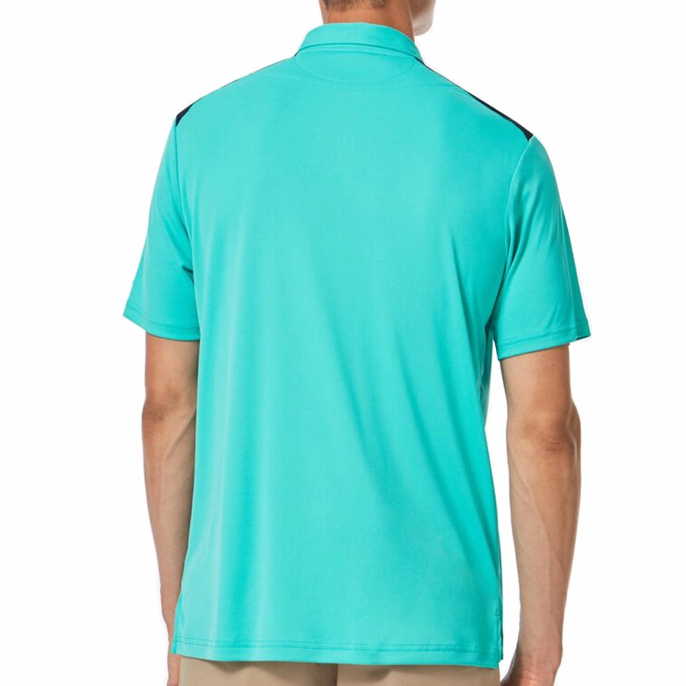 Garment Dyed Floral Print Oakley Divisional Colour Block Polo Shirt - Light Emerald