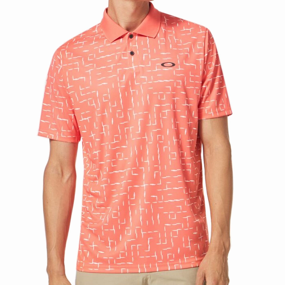 Oakley Divisional Geometric Print Polo Shirt - Gradient Sunset Trendy Comfort Wear