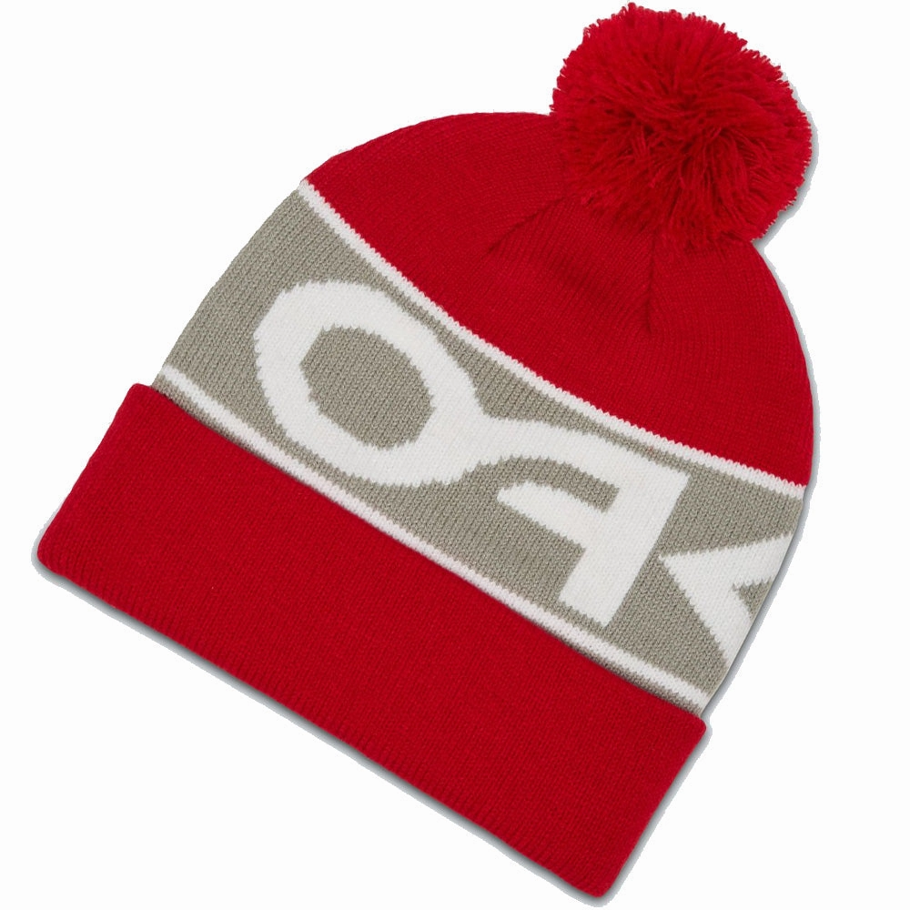 Oakley Factory Cuff Beanie Hat - Red Line/Stone Grey Daily Fit