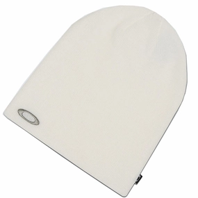 Sleek Style Oakley Fine Knit Beanie - White/Stone Grey