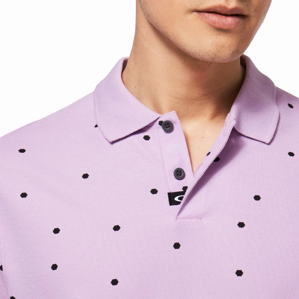Oakley Hexad Displacement RC Polo Shirt - Dusty Lavender Classic Crew Neck Casual Layer