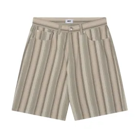 Obey Baja Stripe Baggy Denim Shorts - Dried Sage Multi Golf Apparel