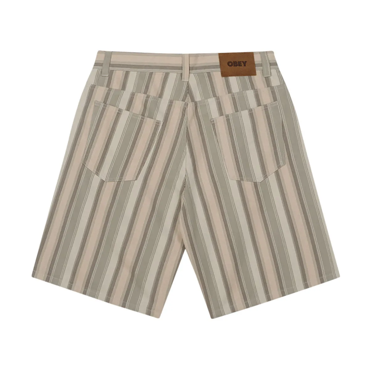 Obey Baja Stripe Baggy Denim Shorts - Dried Sage Multi Festival Outfit