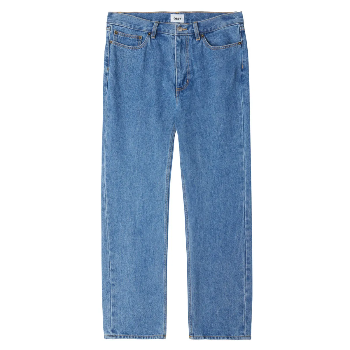 Durable Stitching Chilly Comfort Obey Bender Denim Jeans - Light Indigo