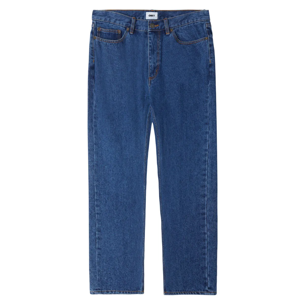 Long Wear Obey Bender Denim Jeans - Stonewash Indigo