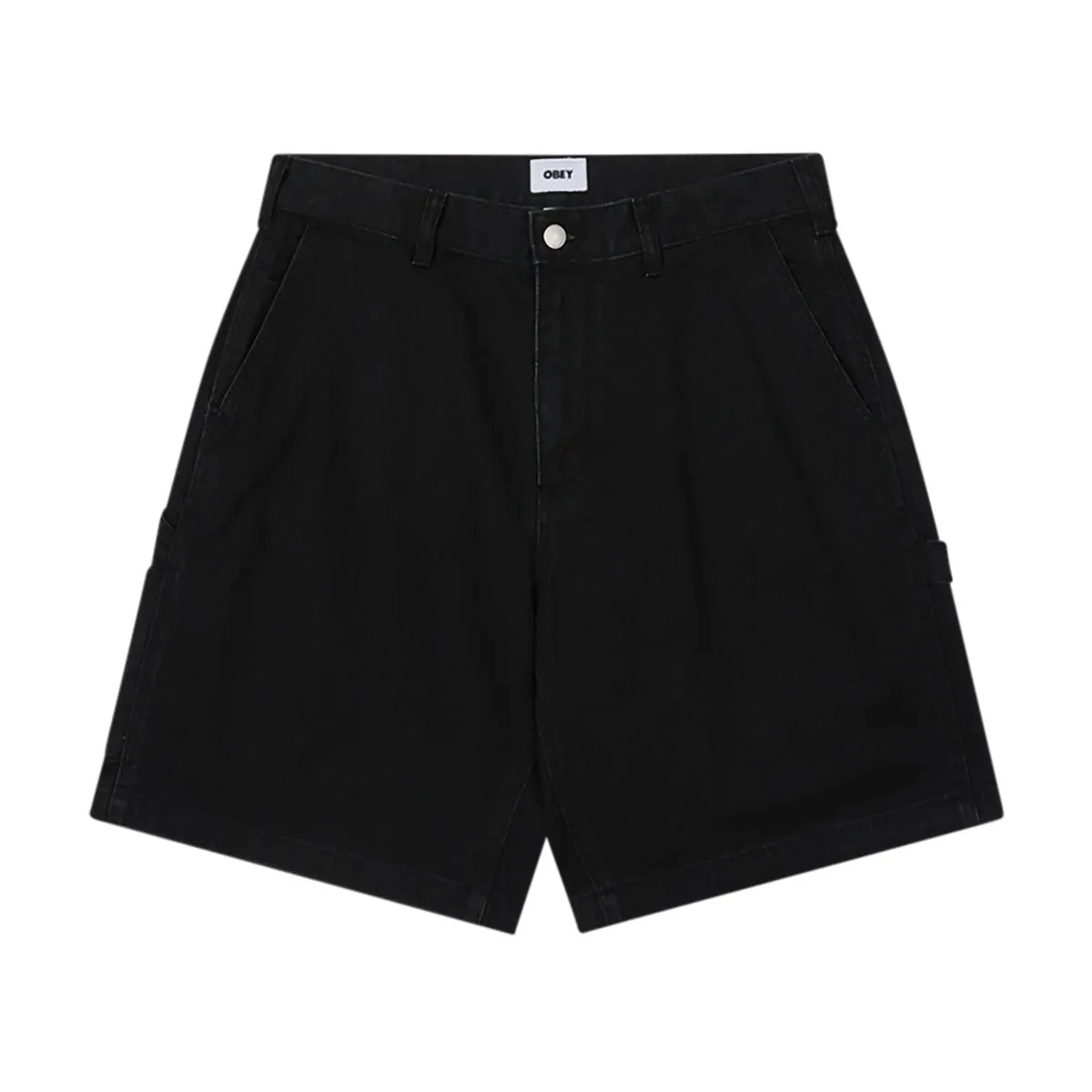 Obey Big Wig Denim Carpenter Shorts - Black Pre Shrunk Cotton Blend