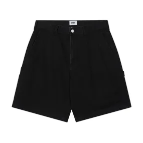 Obey Big Wig Denim Carpenter Shorts - Black Pre Shrunk Cotton Blend