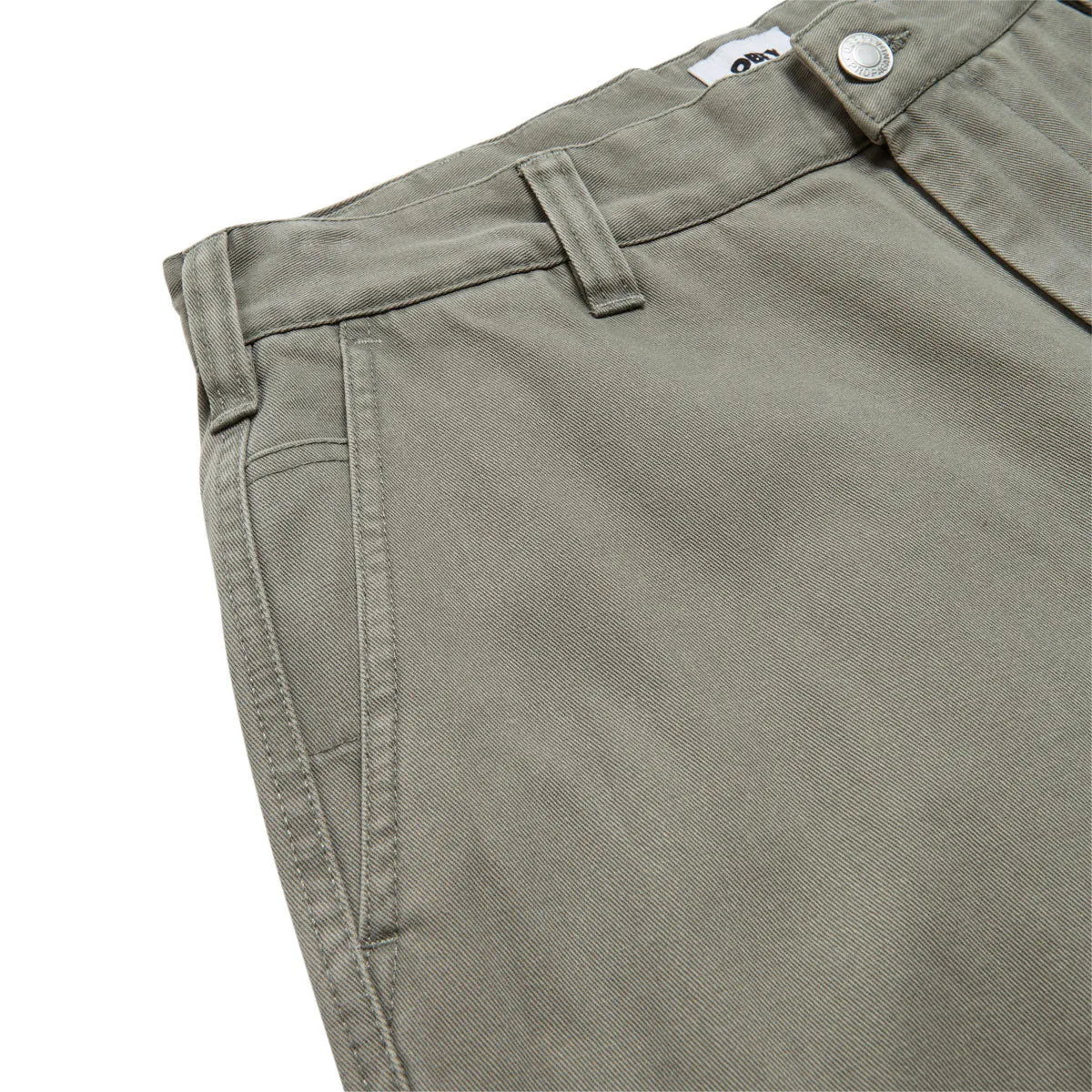 Relaxed Cut Tough Build Obey Bigwig Giant Chino Pants - Smokey Olive Faded Wash