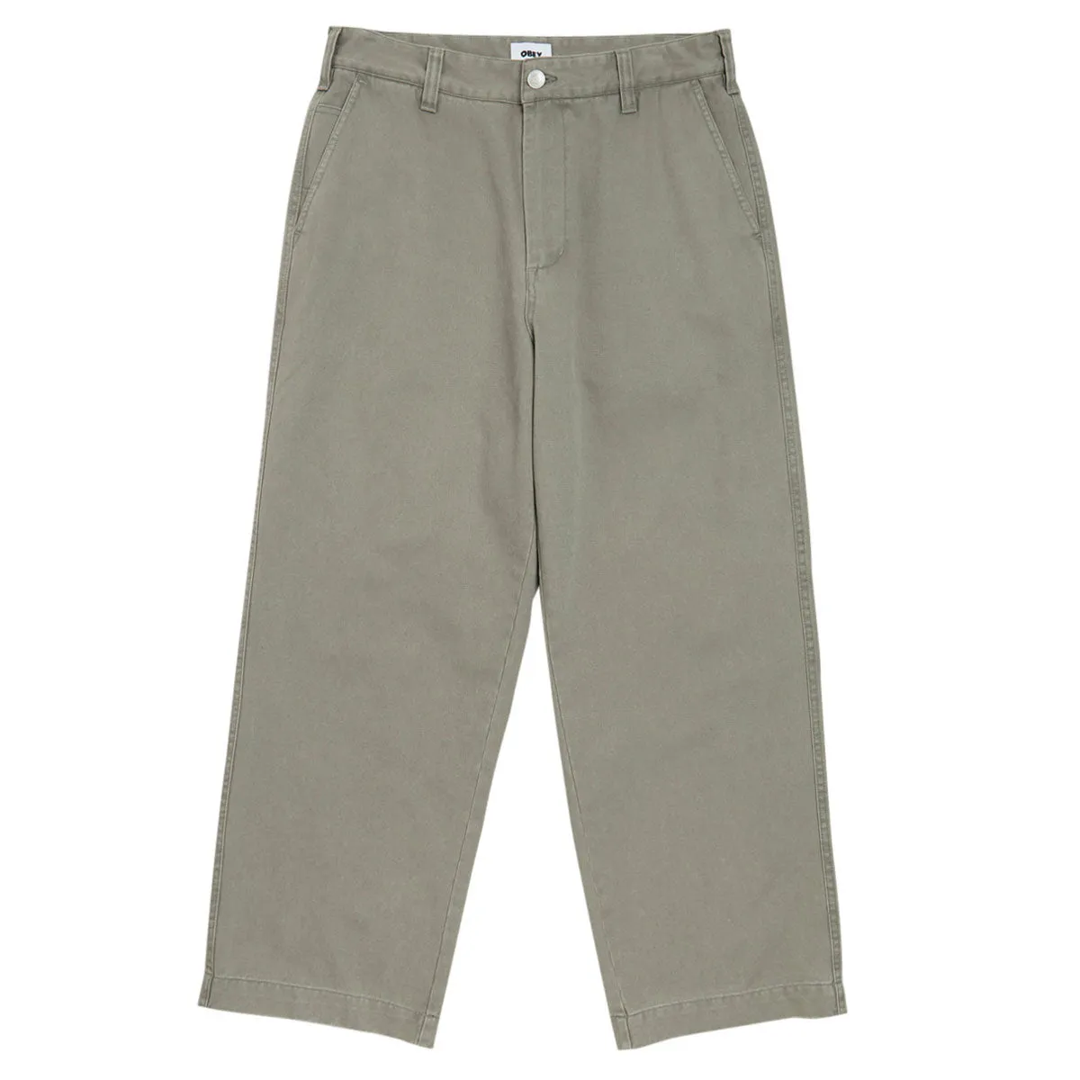 Slim Fit Design Obey Bigwig Giant Chino Pants - Smokey Olive Faded Wash