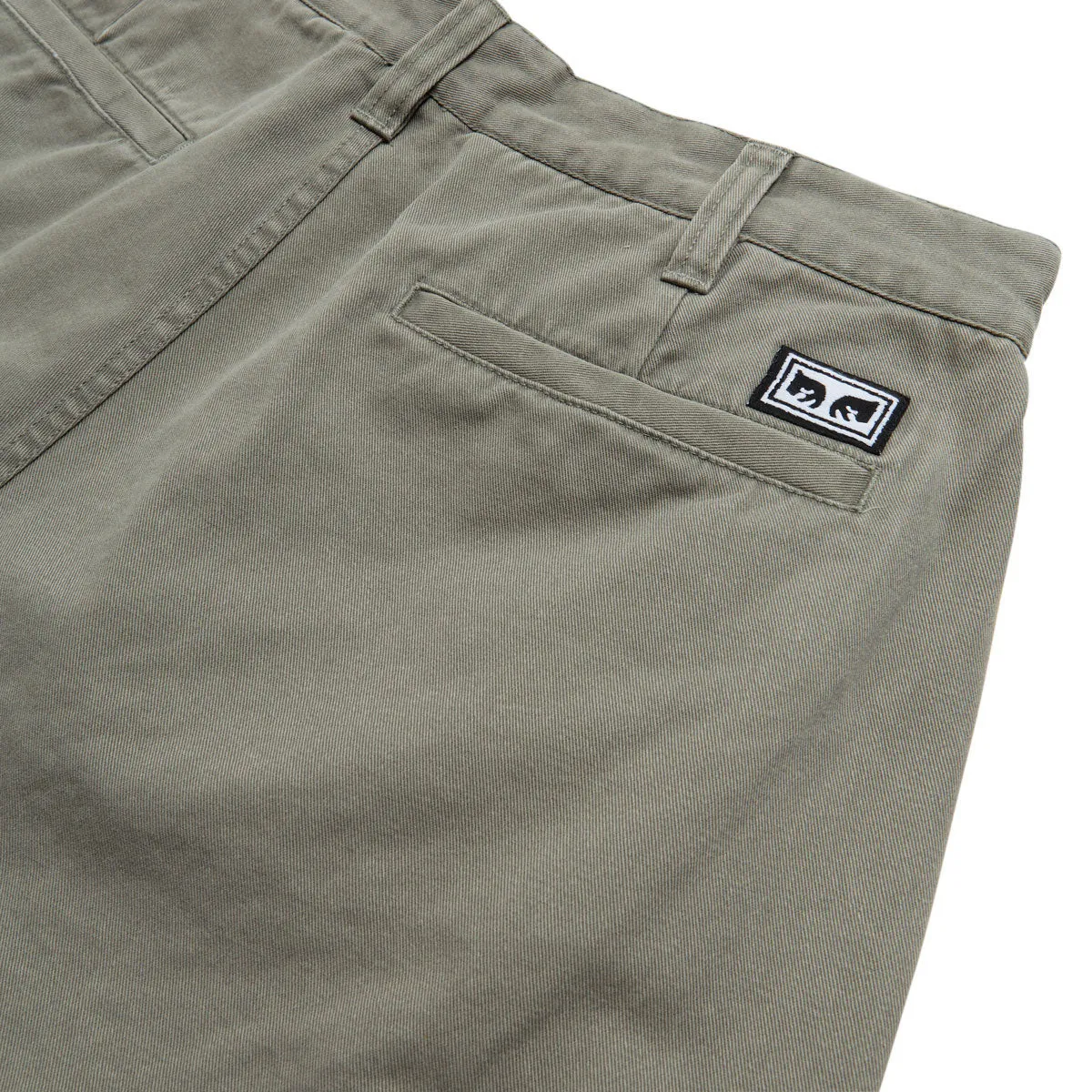 Obey Bigwig Giant Chino Pants - Smokey Olive Faded Wash Travel Essential MoistureWickingFabric