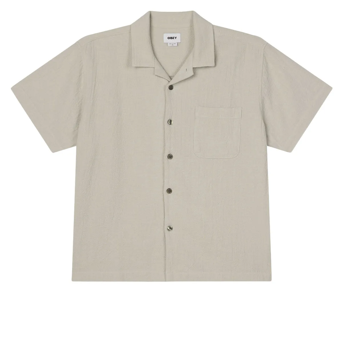 Cuffed hem Obey Curtis Woven Shirt - Natural