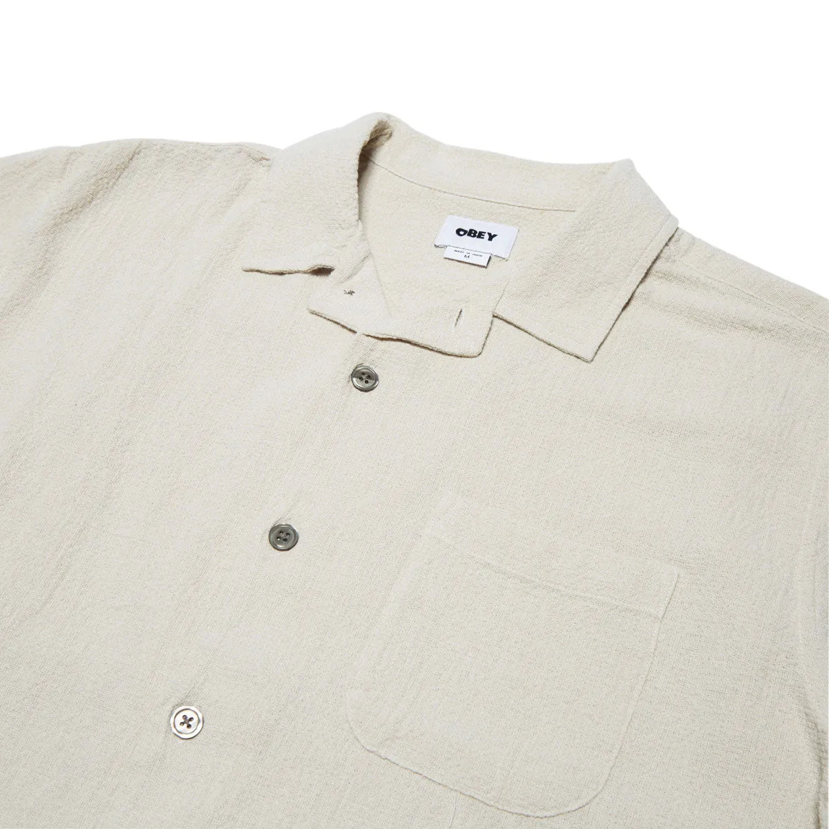 Brunch Outfit Obey Curtis Woven Shirt - Natural