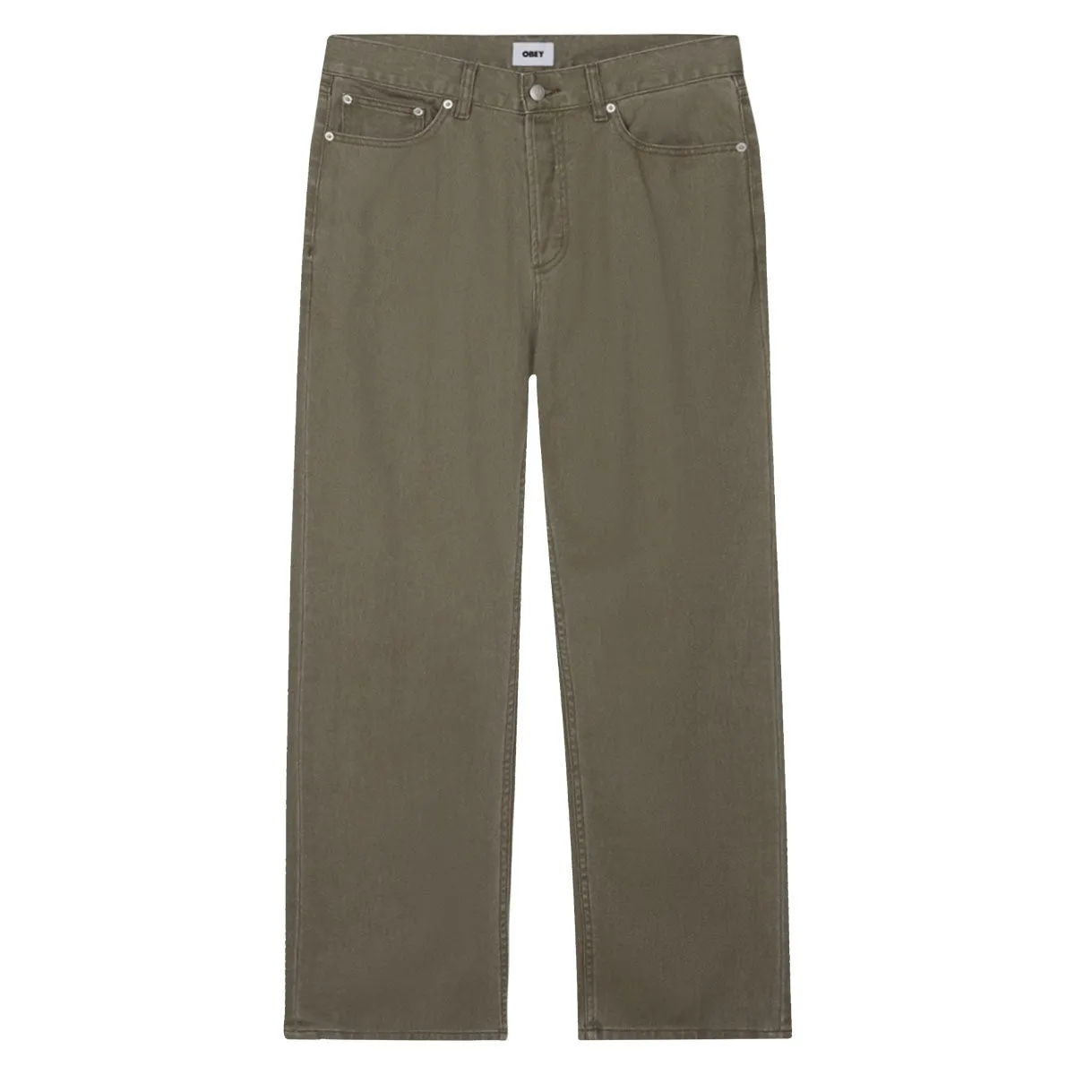 Durable Wear SoftCottonBlend Obey Hardwork Denim Jeans - Tea Leaf Faded Wash