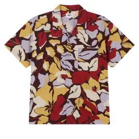 Soft Texture color block Obey Maxwell Woven Shirt - Chocolate Multi