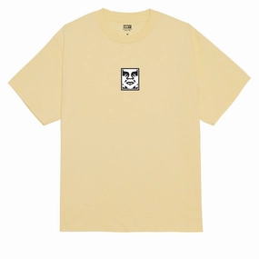 Vibrant Prints Brushed Interior Lining Obey Icon Face T-Shirt - Pigmnet Anise Flower