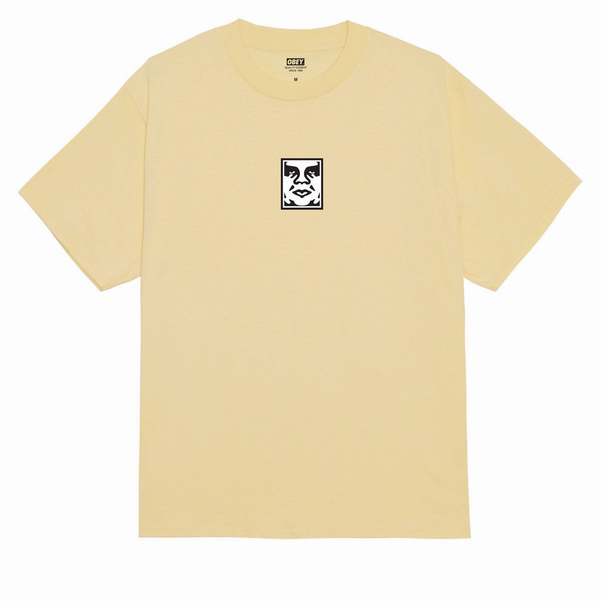 Vibrant Prints Brushed Interior Lining Obey Icon Face T-Shirt - Pigmnet Anise Flower