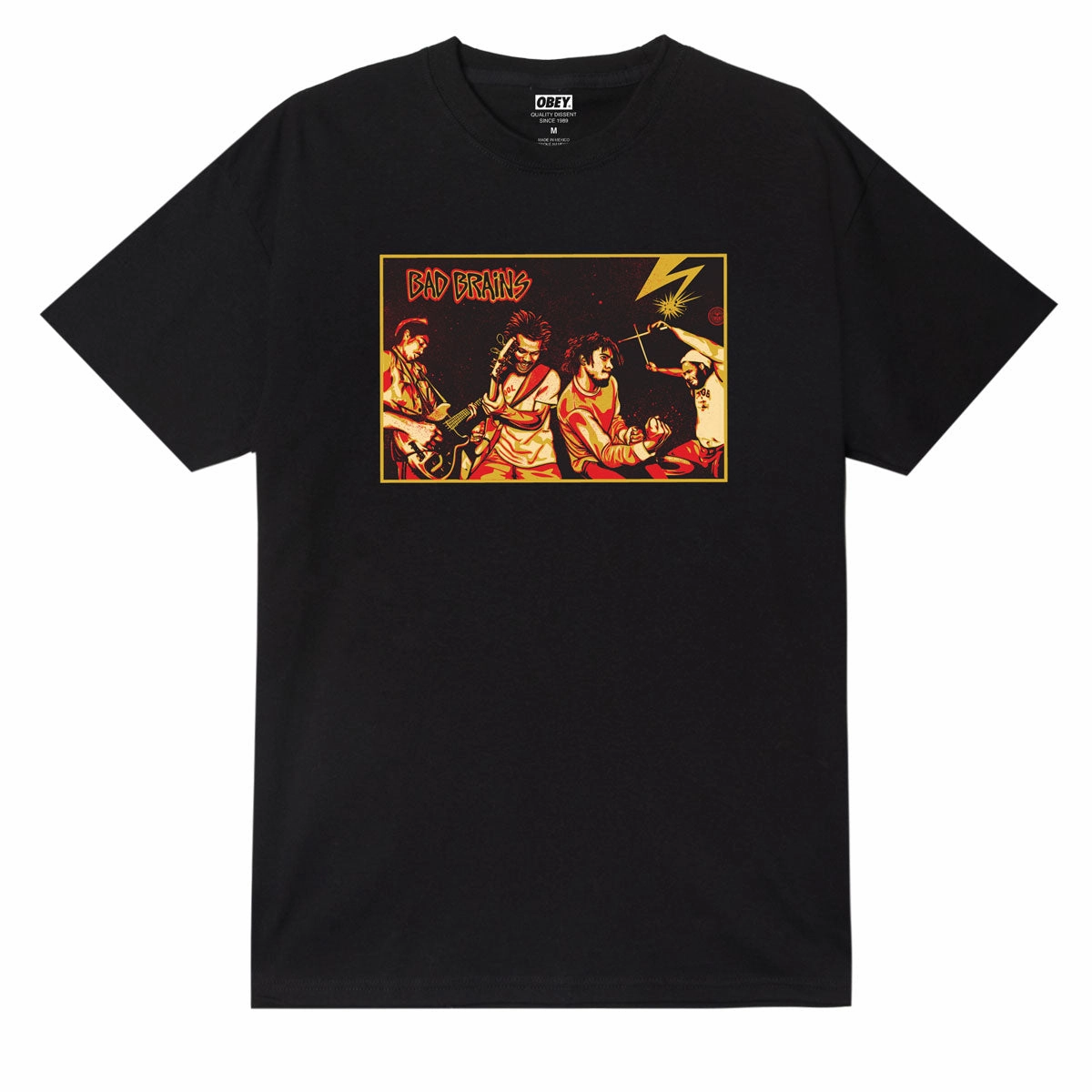 Obey x Bad Brains Fearless Vampire Killers T-Shirt - Black Bold Style